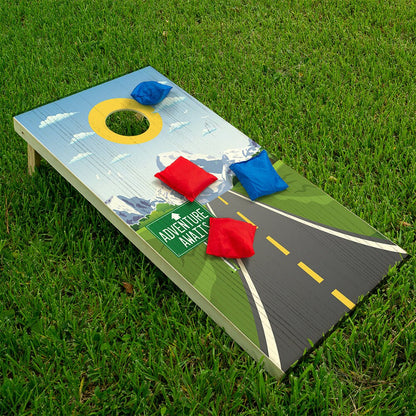 Vista panorámica de montaña - Revestimiento para tablero de Cornhole - Juego de 2