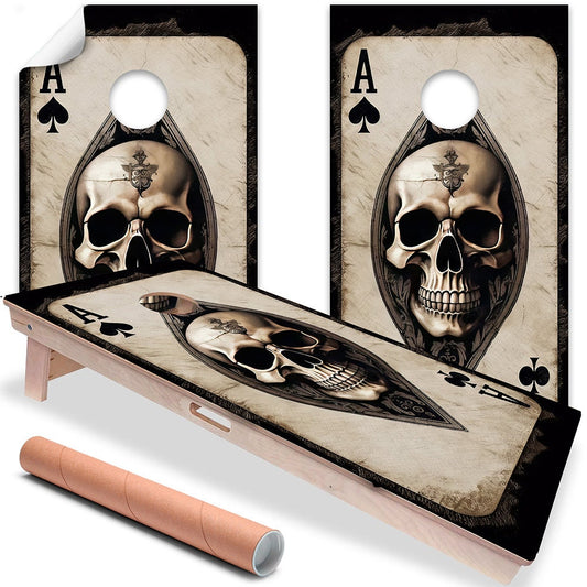 Ace of Skulls - Cornhole Board Wrap - Set of 2 - Tampa Home & Garden Store
