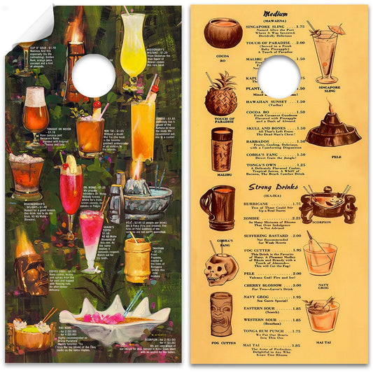 Tiki Drink Menus - Cornhole Board Wrap - Set of 2 - Tampa Home & Garden Store