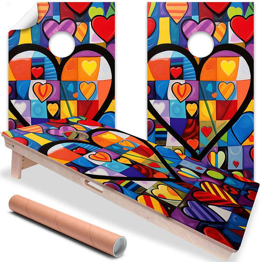 Heart to Heart - Cornhole Board Wrap - Set of 2 - Tampa Home & Garden Store