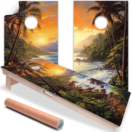 Tropical Beaches - Cornhole Board Wrap - Set of 2 - Tampa Home & Garden Store