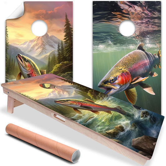 Blue Lake Fishing - Cornhole Board Wrap - Set of 2 - Tampa Home & Garden Store