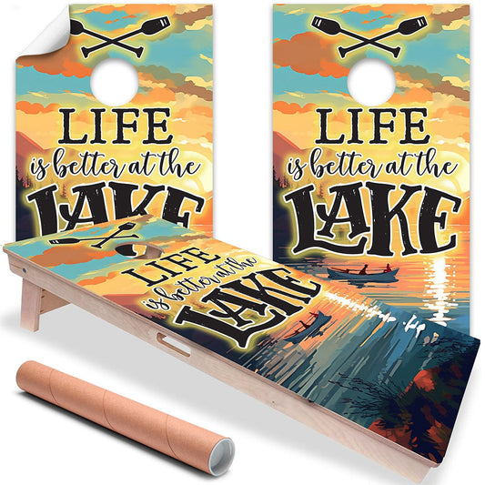 Life is Better at the Lake - Cornhole Board Wrap - Set of 2 - Tampa Home & Garden Store