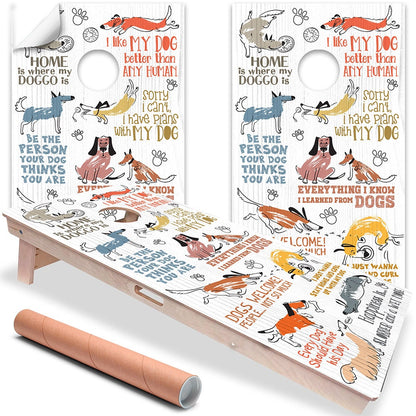 Perros Graciosos - Vinilo para Juego de Cornhole - Set de 2