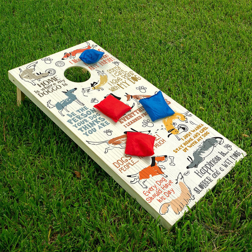 Perros Graciosos - Vinilo para Juego de Cornhole - Set de 2