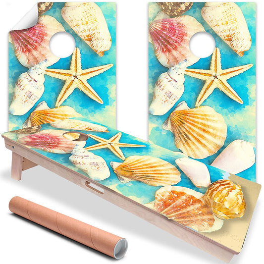 Starfish on Beach - Cornhole Board Wrap - Set of 2 - Tampa Home & Garden Store