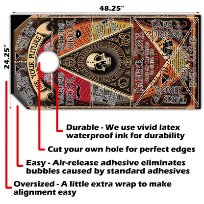 Tablero Ouija - Revestimiento para tablero de Cornhole - Juego de 2
