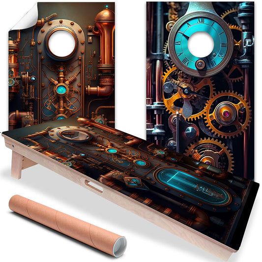 Steampunk - Cornhole Board Wrap - Set of 2 - Tampa Home & Garden Store