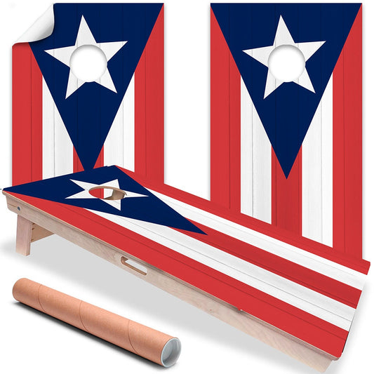 Puerto Rican Flag - Cornhole Board Wrap - Set of 2 - Tampa Home & Garden Store