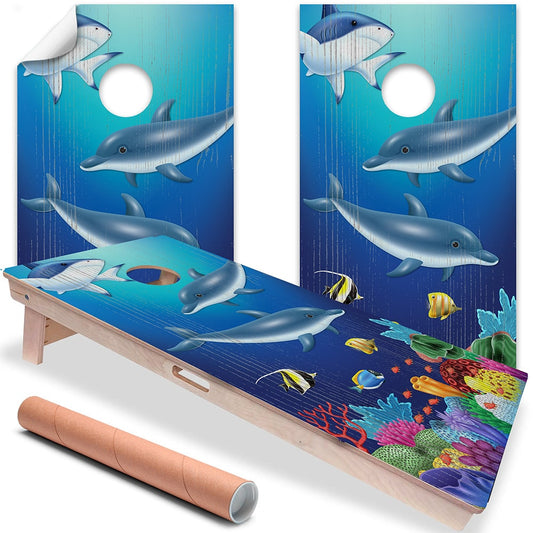 Tropical Ocean Floor - Cornhole Board Wrap - Set of 2 - Tampa Home & Garden Store
