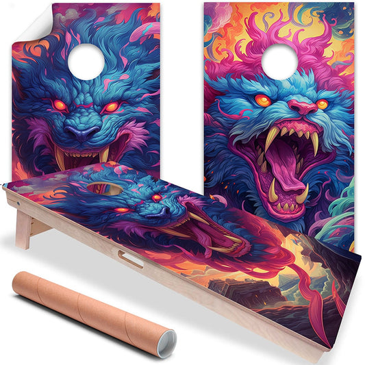 Fantasy Mythical Anime Beasts - Cornhole Board Wrap - Set of 2 - Tampa Home & Garden Store