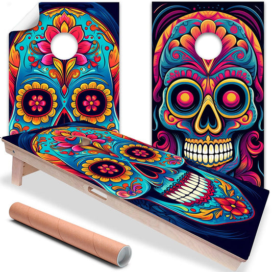 Sugar Skulls - Cornhole Board Wrap - Set of 2 - Tampa Home & Garden Store