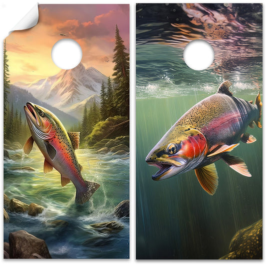 Blue Lake Fishing - Cornhole Board Wrap - Set of 2 - Tampa Home & Garden Store