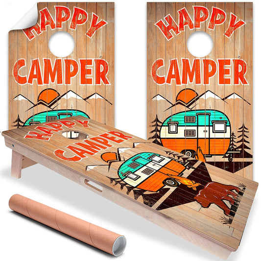 Happy Camper - Cornhole Board Wrap - Set of 2 - Tampa Home & Garden Store