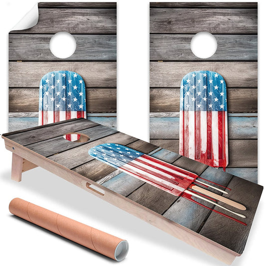 USA American Flag Popsicle - Cornhole Board Wrap - Set of 2 - Tampa Home & Garden Store