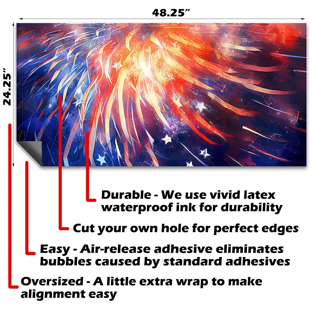 Águila Americana de EE. UU. y Fuegos Artificiales - Vinilo para Juego de Cornhole - Juego de 2