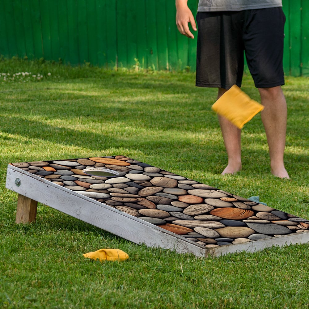 Piedras de Playa - Revestimiento de Tablero de Cornhole - Set de 2