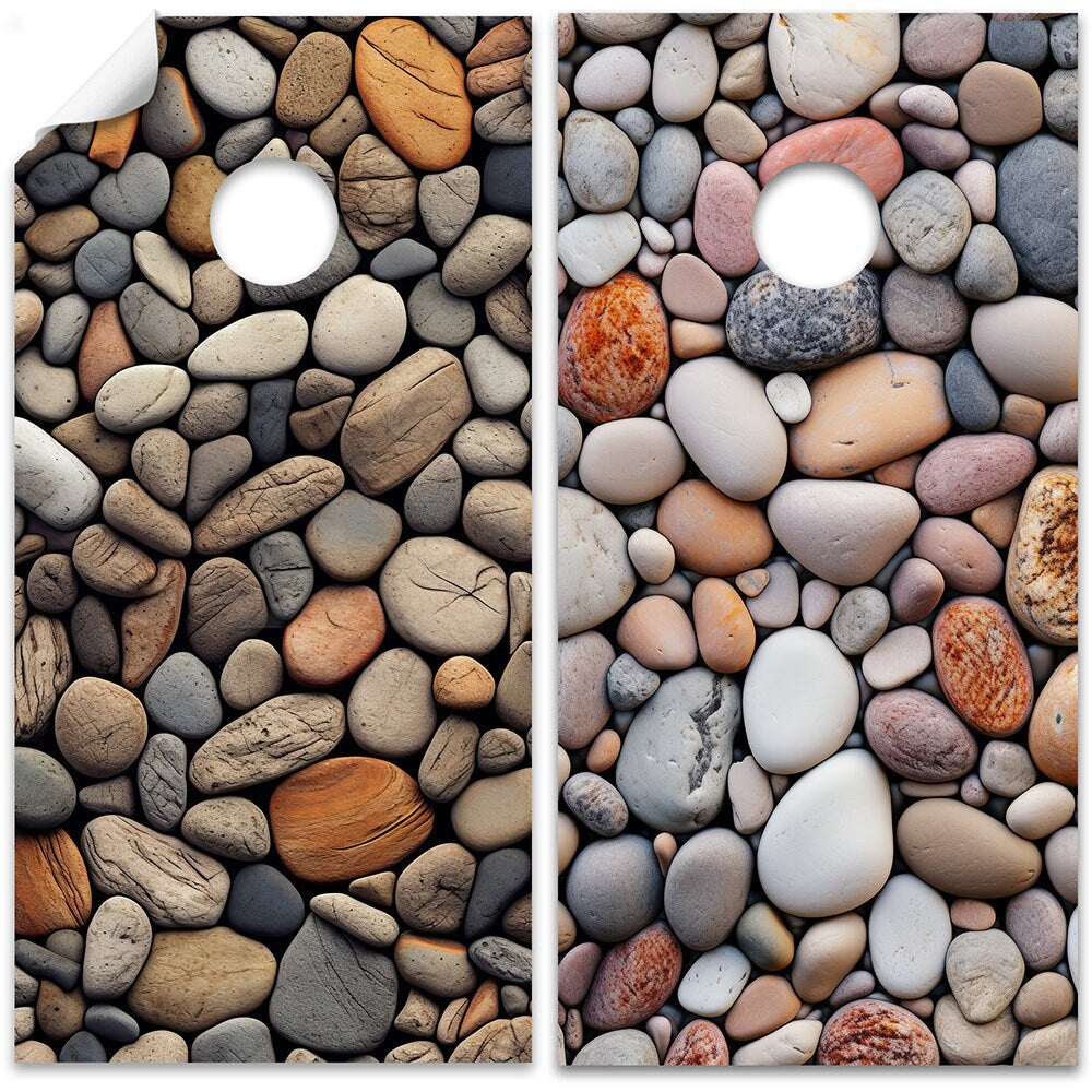 Piedras de Playa - Revestimiento de Tablero de Cornhole - Set de 2