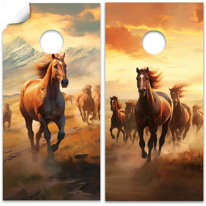 Granja de caballos - Envoltura de tabla de cornhole - Juego de 2