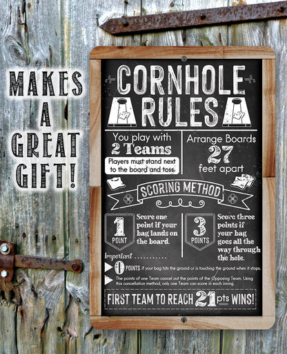 Cornhole Rules - Metal Sign