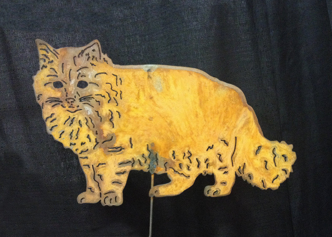 Long Haired Cat yard art by Rustica Ornamentals, a kitties lawn ornament for outdoor walls on Tampa Home & Garden Store