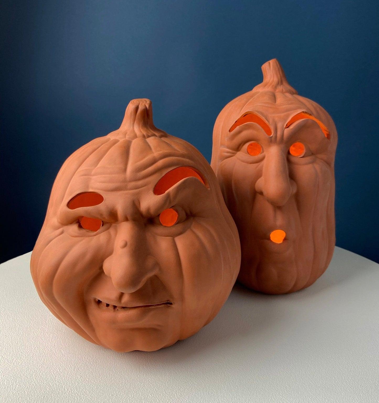 Vintage Papier Mache Jack-O-Lantern. Large Pumpkin Basket. Cute Hand Painted Face. Crackle Paint. Ribbon Handle. Halloween Candy Give Away.