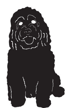 Cockapoo garden stake wall hanging in black by Rustica Ornamentals on Tampa Home & Garden Store