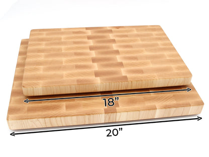 Maple end grain cutting boards set of two with rubber feet USA made on Tampa Home & Garden Store