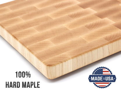 Large end grain cutting board with juice groove and monogram, walnut butcher block USA made on Tampa Home & Garden Store