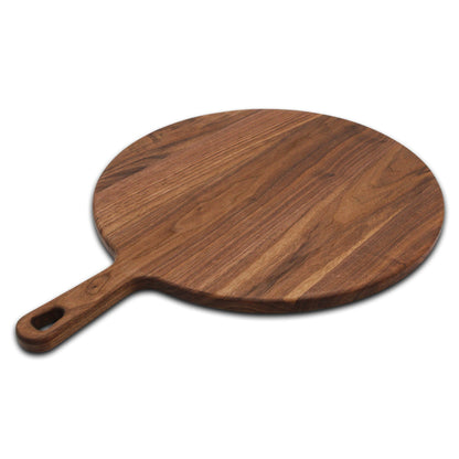 XL walnut cutting board with handle, round charcuterie board by Refine Kitchenware on Tampa Home & Garden Store