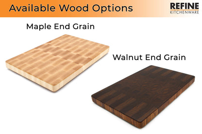 Two end grain cutting boards, maple and walnut, Refine Kitchenware USA made on Tampa Home & Garden Store