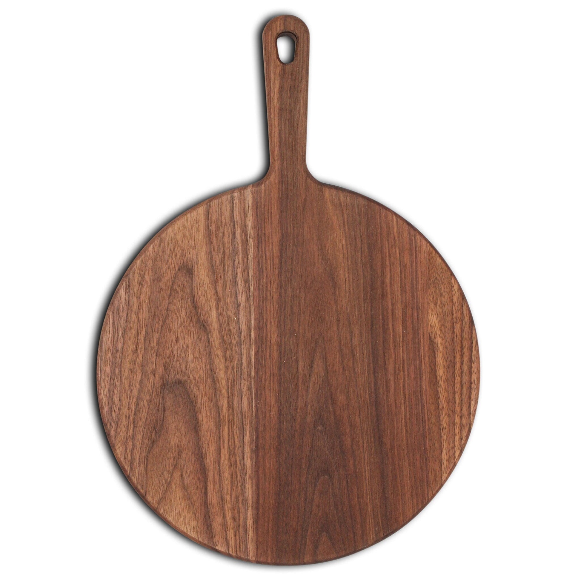 Walnut paddle cutting board with handle and hanging hole by Refine Kitchenware on Tampa Home & Garden Store