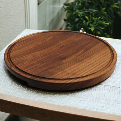 Extra Large Round Wood Cutting Board Refine Kitchenware brown wood finish on Tampa Home & Garden Store