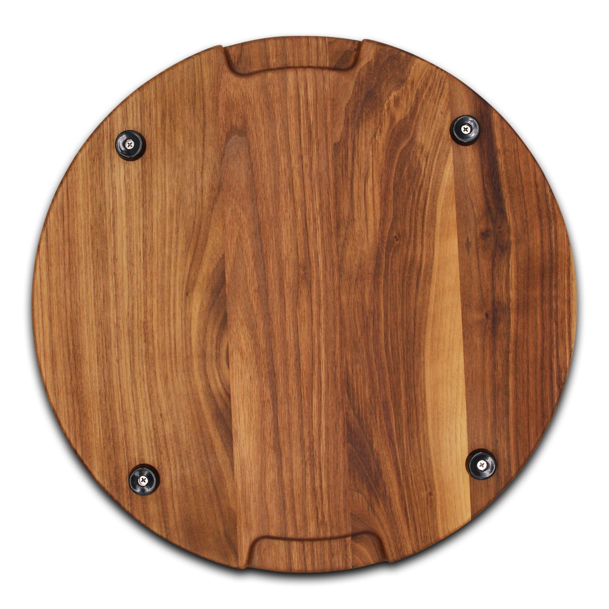 Round wooden cutting board with feet and juice groove 18in diameter Refine Kitchenware USA-made on Tampa Home & Garden Store