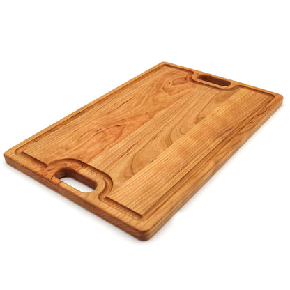 Cherry wood cutting board with juice groove and handles, 18x12, Refine Kitchenware on Tampa Home & Garden Store