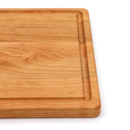 Large cherry wood cutting board with juice groove 18x12 inches on Tampa Home & Garden Store