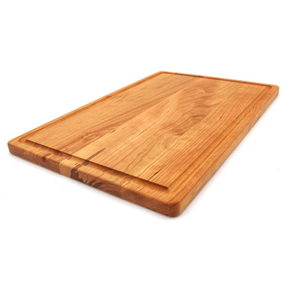 Large cherry wood cutting board with juice groove 18 x 12 in on Tampa Home & Garden Store