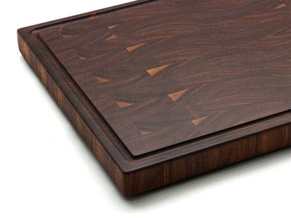 Large end grain walnut cutting board with juice groove, rubber feet, 2 in thick Refine on Tampa Home & Garden Store