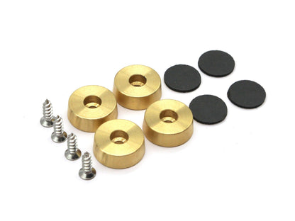 Brass cutting board feet set of 4 with non-slip pads and Phillips screws, 1 inch diameter on Tampa Home & Garden Store