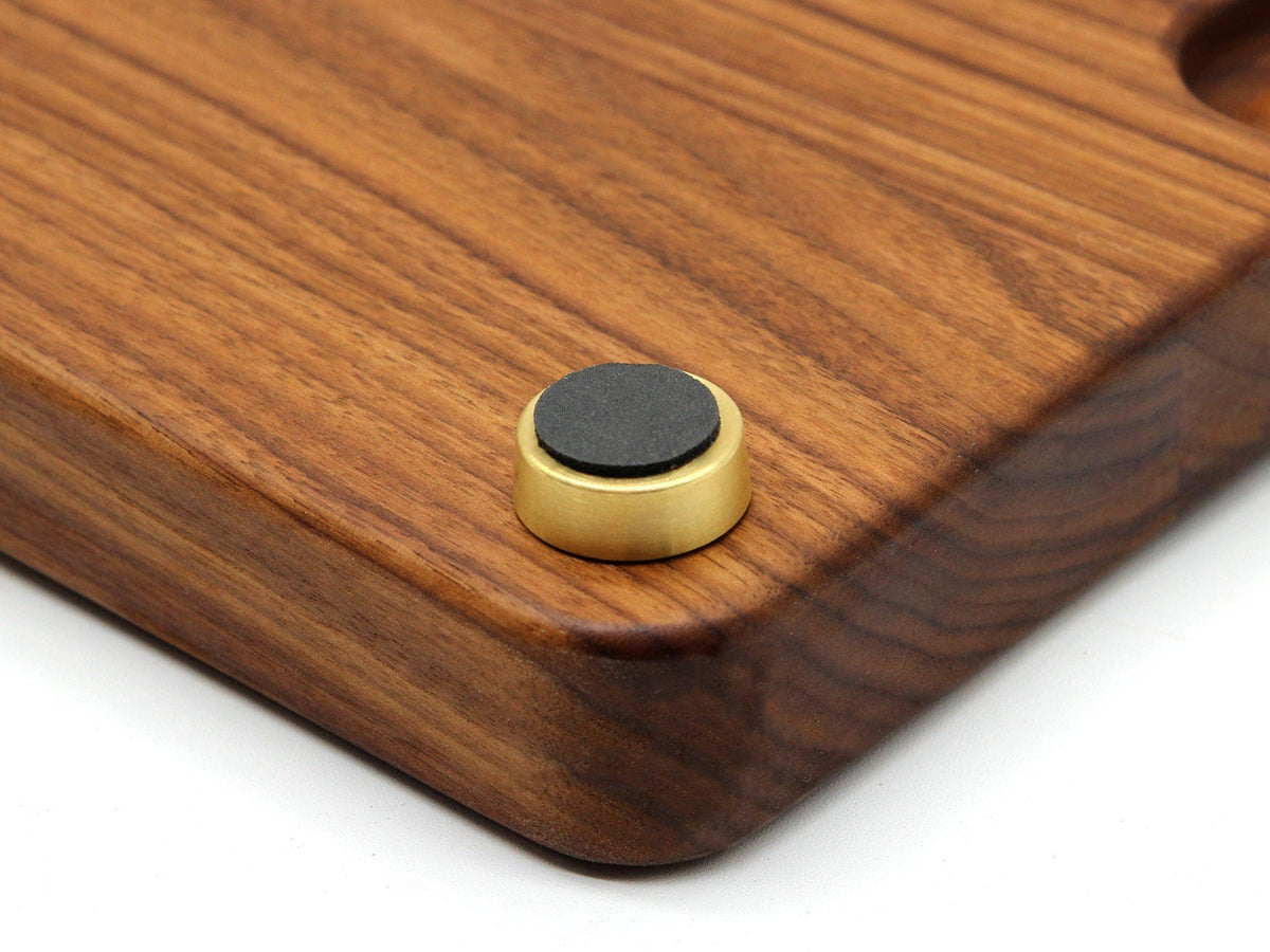 Premium brass cutting board foot with black non-slip pad, 1-inch diameter, for boards on Tampa Home & Garden Store