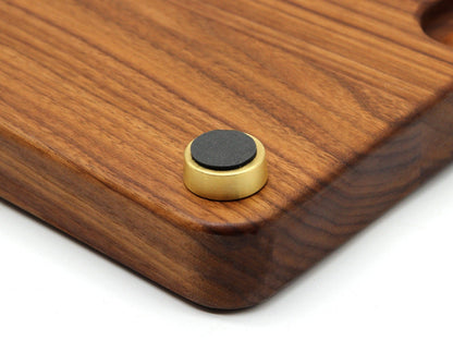 Premium brass cutting board foot with black non-slip pad, 1-inch diameter, for boards on Tampa Home & Garden Store