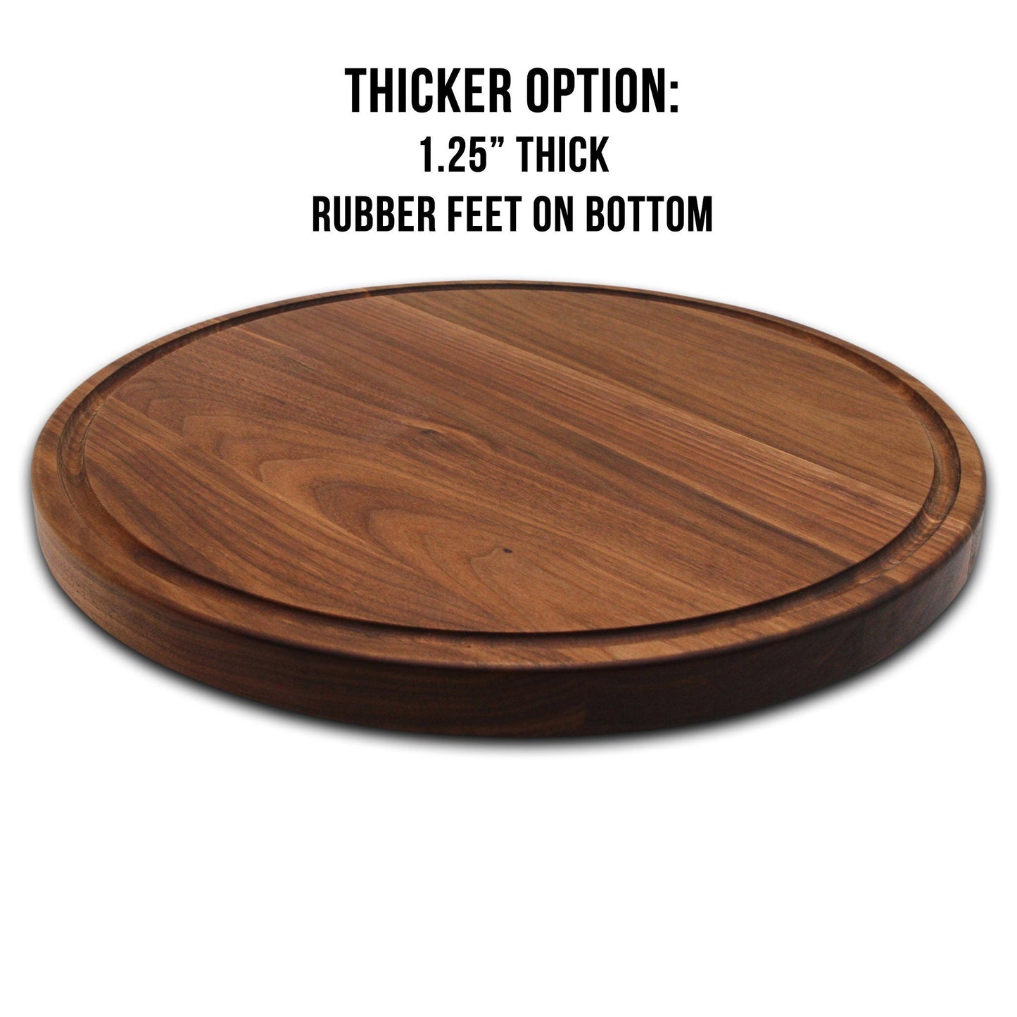 18in walnut round cutting board with juice groove USA made on Tampa Home & Garden Store