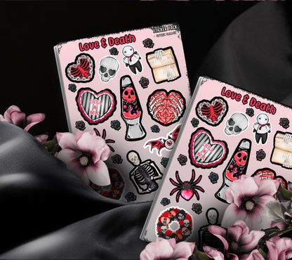 Gothic Witchy Love and Death Sticker Sheet, Perfect Goth & Witch Vibes Stickers, Budget Friendly Gifts for Goth Expression