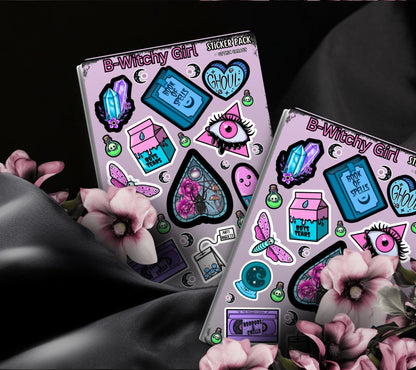 B-Witchy Gothic Pastel Sticker Sheet, Perfect Goth & Witch Vibes Stickers, Budget Friendly Gifts for Goth Expression