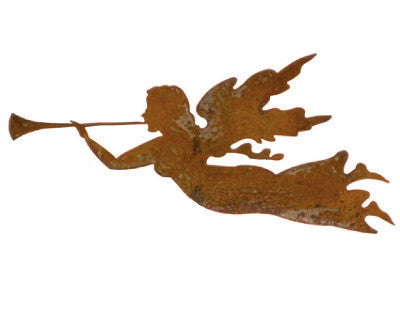 Angel garden stake metal silhouette rust finish by Rustica Ornamentals Christmas decor on Tampa Home & Garden Store