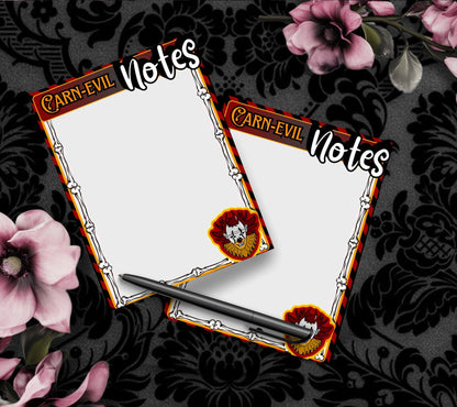 Carn-Evil Notepad: Creepy Carnival To-Do List, Horror Fan Stationery
