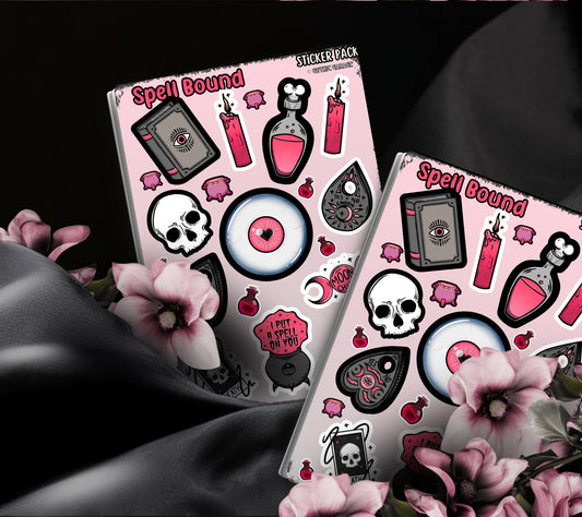 Gothic Spells Sticker Sheet, Perfect Goth & Witch Vibes Stickers, Budget Friendly Gifts for Goth Expression - Tampa Home & Garden Store