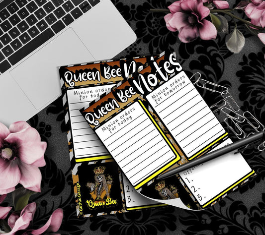 Queen Bee Notepad: Gothic Stationery for To-Do Lists - Tampa Home & Garden Store