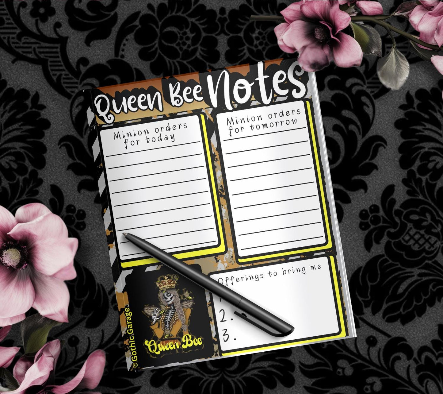 Bloc-notes Reine des Abeilles : Papeterie gothique pour listes de choses à faire