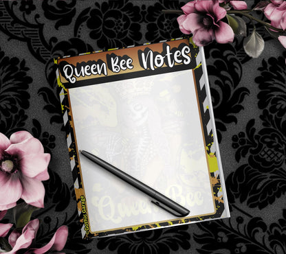 Bloc-notes squelette de reine des abeilles : papeterie gothique, 50 feuilles détachables